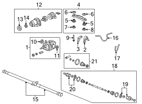 2007 Honda CR-V Axle & Differential - Rear Bolt, Flange (10X80) Diagram for 90162-S5A-000