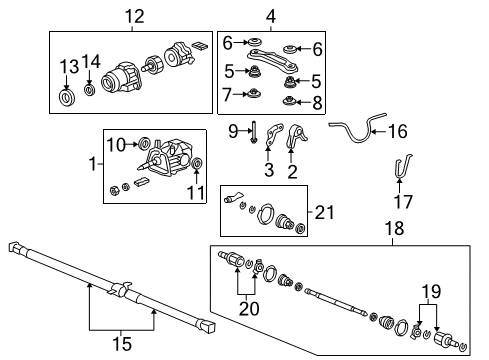 2007 Honda CR-V Axle & Differential - Rear Case Kit, T.C.D. Diagram for 41011-R09-000