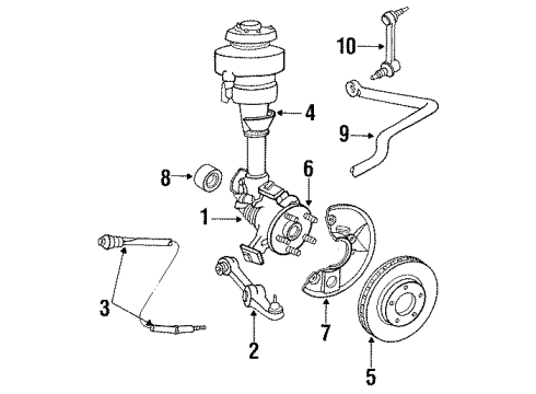 1994 Lincoln Continental Front Brakes Caliper Piston Diagram for F3OY-2196-A