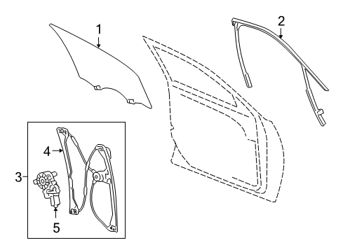 2012 Buick Regal Front Door Run Weatherstrip Diagram for 22892534