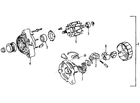 1994 Lexus LS400 Alternator Reman Alternator Diagram for 27060-50070-84