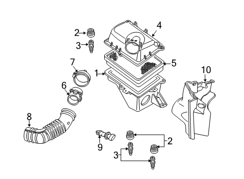 2004 Pontiac GTO Powertrain Control Adapter Asm, Mass Airflow Sensor Inlet Diagram for 25162676