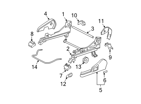 2003 Toyota Avalon Power Seats Recliner Cover Diagram for 71875-AC040-B0