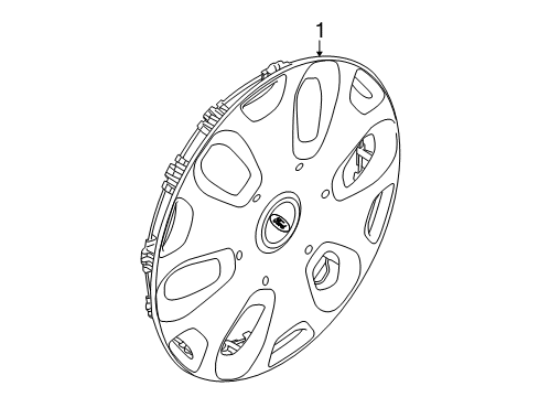 2010 Ford Transit Connect Wheel Covers & Trim Wheel Cover Diagram for 9T1Z-1130-A