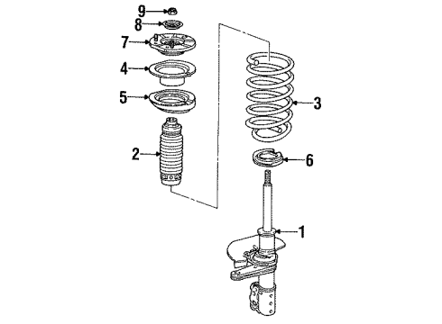1993 Oldsmobile Achieva Struts & Suspension Components - Front Spring, Front Diagram for 22077982