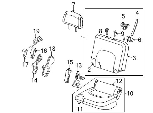 Diagram for 2012 Nissan Frontier Rear Seat Components 