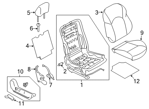 2013 Nissan Juke Passenger Seat Components Trim & Pad Assembly-Front Seat Cushion Diagram for 87310-1KC5A