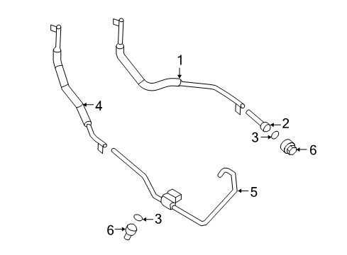 2008 Mercury Mariner Trans Oil Cooler Lines Return Tube Connector Diagram for 6L8Z-7D273-AA