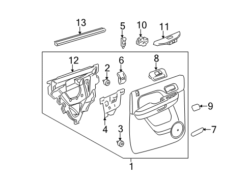 2007 Chevrolet Silverado 2500 HD Interior Trim - Rear Door Door Trim Panel Diagram for 20895903