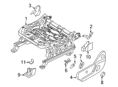 2021 Ford EcoSport Tracks & Components Adjust Knob Diagram for GN1Z-5861199-AE