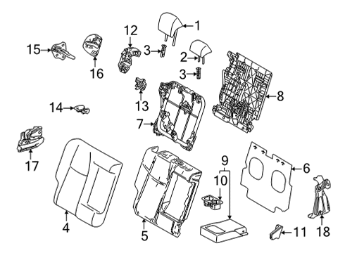 2022 Lexus NX350h Rear Seat Components FRAME SUB-ASSY, RR S Diagram for 71017-78070