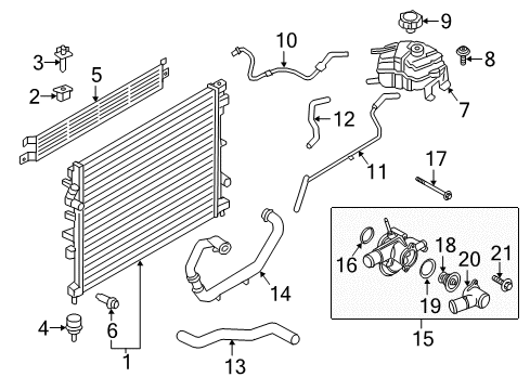 2018 Ford Edge Radiator & Components Radiator Diagram for F2GZ-8005-F