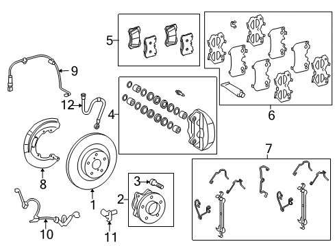 2010 Lexus LS460 Anti-Lock Brakes Front Passenger Disc Brake Cylinder Assembly Diagram for 47730-50210