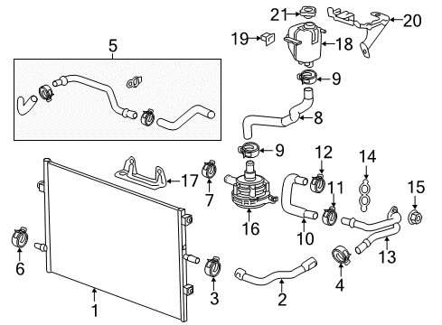 2018 Chevrolet Malibu Radiator & Components Tube Assembly Seal Diagram for 23323369