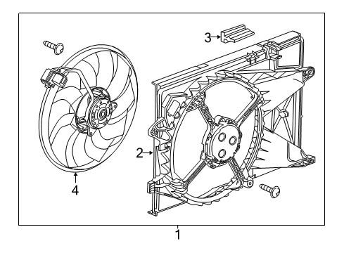 2014 Chevrolet Sonic Cooling System, Radiator, Water Pump, Cooling Fan Fan Assembly Diagram for 95391501