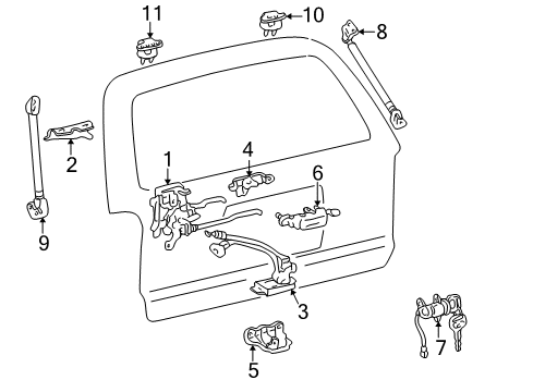 1996 Toyota 4Runner Back Door Handle, Outside Diagram for 69023-35010