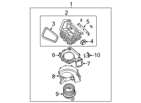 2020 Nissan NV3500 Blower Motor & Fan Blower Assy-Front Diagram for 27220-1PA1B