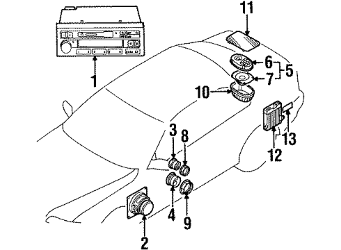 1995 BMW 318i Sound System Mid-Range Loudspeaker Diagram for 65138361485