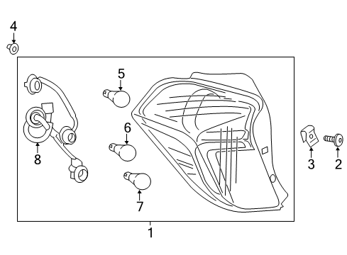 2019 Chevrolet Spark Bulbs Tail Lamp Assembly Diagram for 42607403