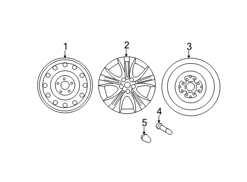 2014 Hyundai Sonata Wheels, Covers & Trim 17 Inch Wheel Diagram for 52910-3Q270
