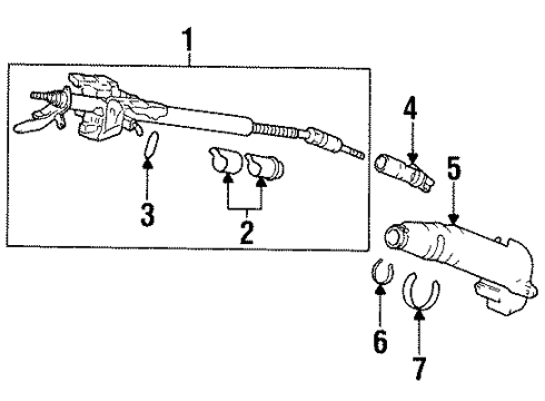 1997 Acura CL Steering Column & Wheel, Steering Gear & Linkage Column Assembly, Steering Diagram for 53200-SV7-A03