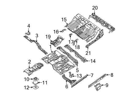 2005 Nissan Frontier Cab - Floor Reinforce Assembly-Rear Floor Diagram for 74515-EA830