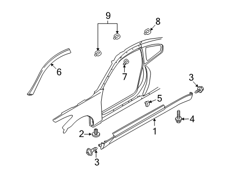 2011 Infiniti G37 Exterior Trim - Pillars, Rocker & Floor Protector SILL Flare LH Diagram for 78877-JK00A