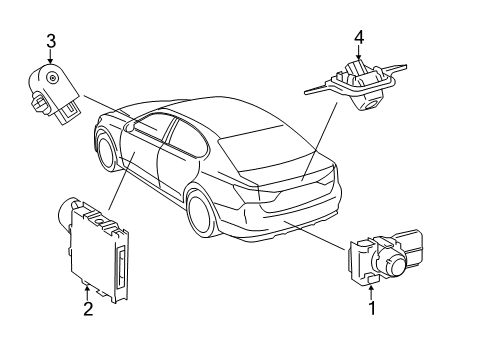2014 Lexus GS450h Electrical Components Clearance Warning Computer Assembly Diagram for 89340-30150