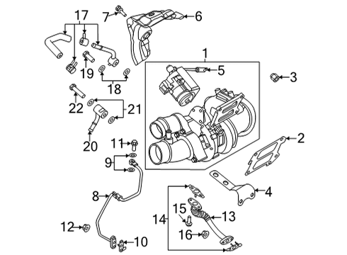 2022 Genesis GV80 Turbocharger & Components Gasket-T/C Oil Drain Diagram for 282463N001