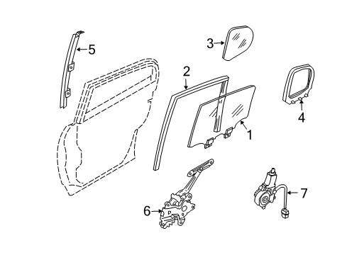 2005 Infiniti G35 Rear Door Rear Door Window Regulator Assembly, Left Diagram for 82721-CM30A