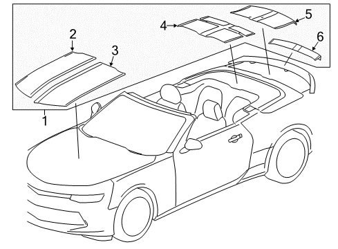 2016 Chevrolet Camaro Stripe Tape Stripe Kit Diagram for 84103703