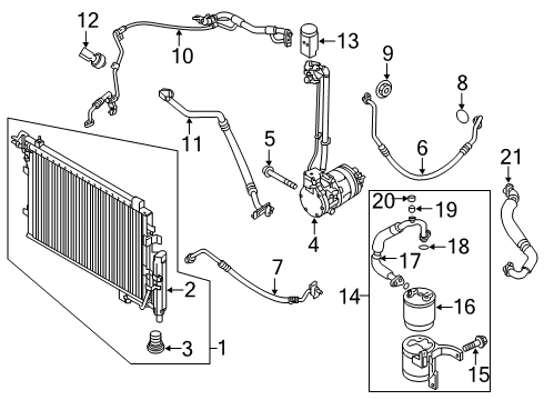 2017 Kia Soul EV A/C Condenser, Compressor & Lines Accumulator Diagram for 97806E4000