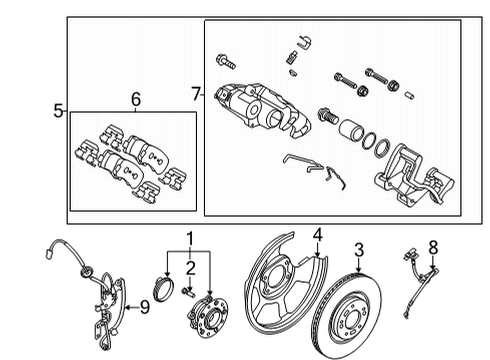 2020 Kia Cadenza Rear Brakes Brake Assembly-Rear Wheel Diagram for 58230G8500