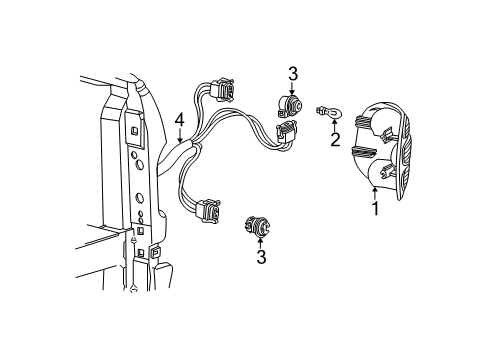 2001 Ford F-150 Combination Lamps Tail Lamp Assembly Diagram for YL3Z-13405-AA