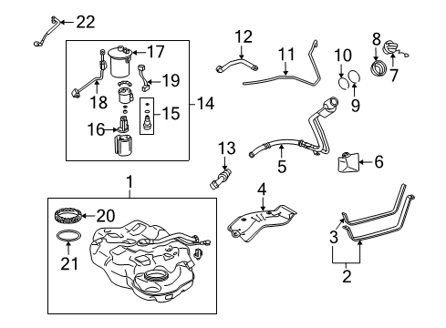 2012 Lexus HS250h Senders Pipe Sub-Assy, Fuel Tank Filler Diagram for 77201-75020