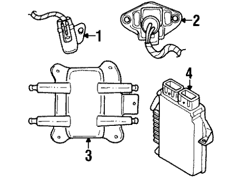 1999 Dodge Stratus Powertrain Control Electrical Engine Controller Module Diagram for 4606531AC