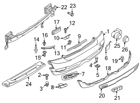 2010 Mini Cooper Parking Aid Hex Bolt Diagram for 31106760122