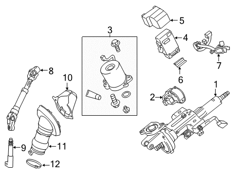 2020 Lexus NX300h Steering Column & Wheel, Steering Gear & Linkage Extension, Steering Diagram for 45221-42090