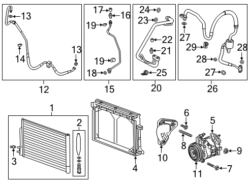 2018 Buick LaCrosse A/C Condenser, Compressor & Lines Compressor Diagram for 84308406