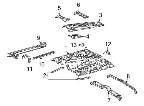 2015 Lexus LX570 Floor Sidemember Diagram for 57013-60010