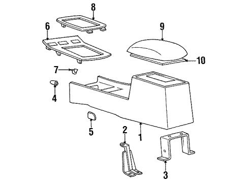 1996 Hyundai Sonata Center Console Cover-Console Tray Diagram for 84625-34100