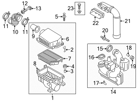 2013 Hyundai Elantra Coupe Filters Duct-Air "B" Diagram for 282103X900