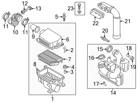 2014 Hyundai Elantra Filters Shield-Air Intake Diagram for 28213-3X010