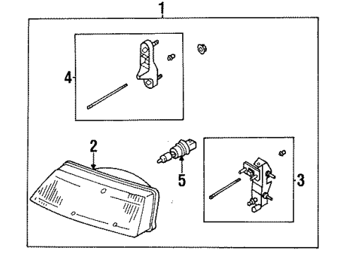 1995 Nissan Sentra Bulbs Driver Side Headlight Assembly Diagram for 26060-1M325