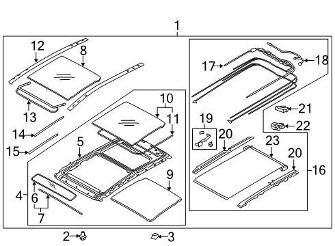 2020 Hyundai Tucson Sunroof Motor Assembly-PANORAMAROOF(Roller) Diagram for 81671-D3000