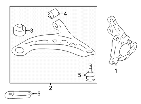 2022 Toyota GR86 Front Suspension Components Lower Control Arm Stud Diagram for SU003-07310