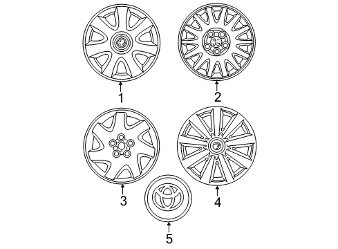 2005 Toyota Camry Wheel Covers & Trim Wheel Cover Diagram for 42621-AA090