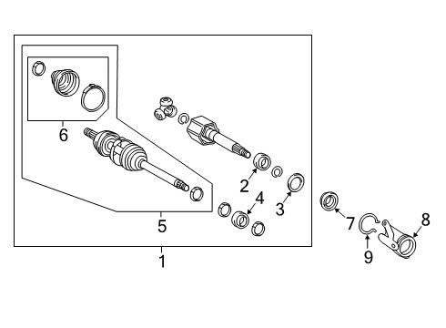 2022 Lexus RX450hL Drive Axles - Front Shaft Assembly, FR Drive Diagram for 43410-48200