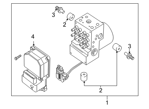 2006 Pontiac GTO ABS Components Brake Pressure Modulator Valve Assembly (W/ Electronic Brake & Traction Control Medium Duty Diagram for 92181248