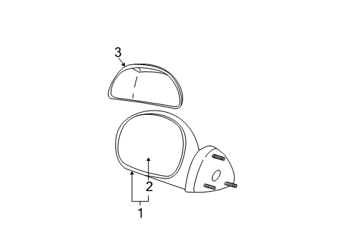 2003 Ford F-150 Outside Mirrors Mirror Glass Diagram for YL3Z-17K707-AA